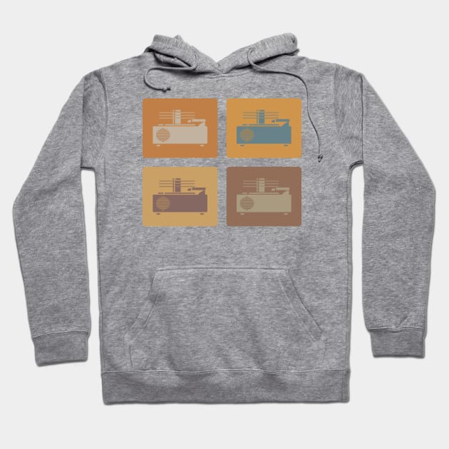 Four Vintage Turntables Hoodie by SunGraphicsLab